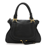 Calfskin Medium Marcie Satchel Black