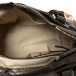 Metallic Calfskin Small Paddington Satchel Acier