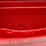 Moire Fabric Calfskin Rhinestone Monogram Monochrome Lizard Embossed Mini Bamboo 1947 Top Handle Chain Bag Red