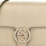 Dollar Calfskin Interlocking G Crossbody Bag Mystic White