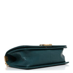 Caviar Quilted Medium Boy Flap Dark Green