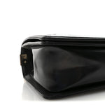 Iridescent Glazed Calfskin Quilted New Medium Boy Flap Black