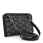 Coated Canvas La Greca Signature  Black Gray