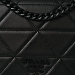 Nappa Triangle Stitched Spectrum Shoulder Bag Black
