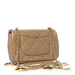Lambskin Quilted Mini Heart Charms Flap Beige