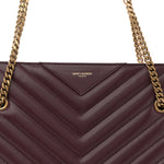 Grain de Poudre Matelasse Chevron Medium Tribeca Shopping Bag Rouge Legion