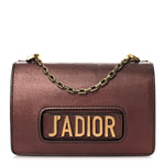 Metallic Calfskin J'Adior Chain Flap Bag Noisette