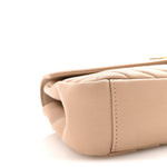 Sheepskin Matelasse Chevron Monogram Medium College Bag Dark Beige