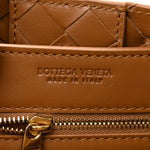 Suede Intrecciato Small Andiamo Shoulder Bag Amber