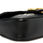 Calfskin Matelasse Super Mini GG Marmont Shoulder Bag Black