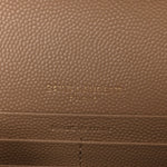 Grain De Poudre Matelasse Chevron Monogram Envelope Chain Wallet Dark Beige