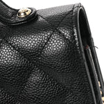 Caviar Quilted Business Affinity Clutch With Chain Black