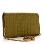Lambskin Carre Quilted Cassandre Chain Wallet Olive Drab
