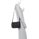 Nappa Maxi Intreccio Padded Cassette Crossbody Bag Black