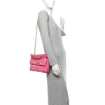 Nappa Medium Roman Stud Shoulder Bag Feminine Pink