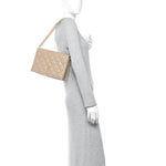 Lambskin Quilted Mini Becky Chain Bag Dark Beige