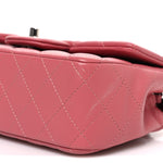 Lambskin Quilted Mini Rectangular Flap Pink