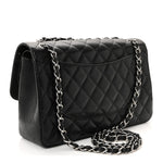 Caviar Quilted Jumbo Double Flap Black