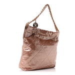 Metallic Calfskin Quilted Small Chanel 22 Pink