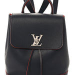 Soft Calfskin Lockme Backpack Marine Rouge
