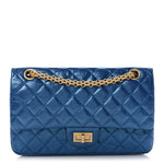 Metallic Calfskin Quilted 2.55 Reissue 225 Flap Blue