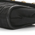 Fabric Quilted Crystal Envelope Small Flap Black