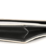 Grain De Poudre Matelasse Chevron Monogram Envelope Chain Wallet Asphalt White