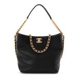 Caviar Quilted Hobo Black