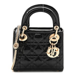 Patent Cannage Mini Lady Dior Black