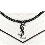 Grain De Poudre Matelasse Monogram Chain Wallet White Black