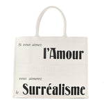 Calfskin Large Surrealism Book Tote Ivory