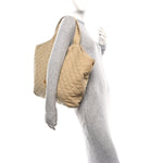 Nubuck Suede Quilted Maxi Icare Shopping Tote Safari Beige