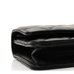 Lambskin Quilted Top Handle Trendy CC Wallet On Chain WOC Black