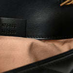 Calfskin Matelasse Super Mini GG Marmont Shoulder Bag Black