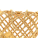 Metal Metallic Lambskin Quilted CC Heart Minaudiere Crossbody Gold