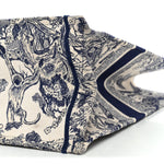 Canvas Embroidered Large Dioriviera Toile De Jouy Book Tote Blue