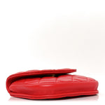 Lambskin Quilted Pearl Crush Waist Bag Red