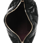 Caviar Quilted Hobo Clutch With Chain Black