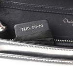 Metallic Patent Micro-Cannage Diorama Wallet on Chain Pouch Silver