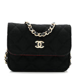 Jersey Quilted Micro Mini Flap Black
