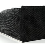 Raffia Large Paula's Ibiza Logo Tote Black White