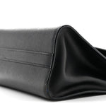 Saffiano Cuir Calfskin Monochrome Envelope Flap Chain Shoulder Bag Black
