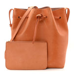 Vegetable Tanned Calfskin Bucket Bag Cammello Rosa