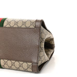 GG Supreme Monogram Web Medium Ophidia Tote Bag Brown