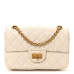 Aged Calfskin Quilted 2.55 Reissue Mini Flap White
