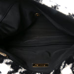 Tweed Quilted Maxi Chanel 19 Flap Black Ecru White