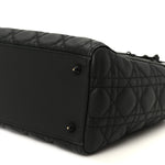 Ultra Matte Calfskin Cannage Medium Lady Dior Black