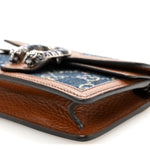 New Denim GG Monogram Dollar Calfskin Enamel Super Mini Dionysus Shoulder Bag Blue Tea Cuir Epilog Electric Blue
