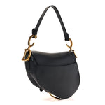 Grained Calfskin Saddle Bag Black