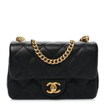 Caviar Quilted Mini Sweetheart Rectangular Flap Black